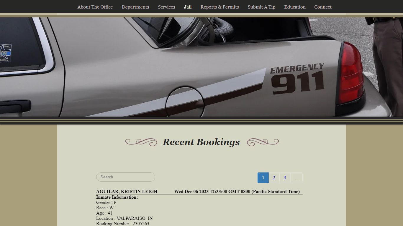 Recent Bookings | portercountysheriff